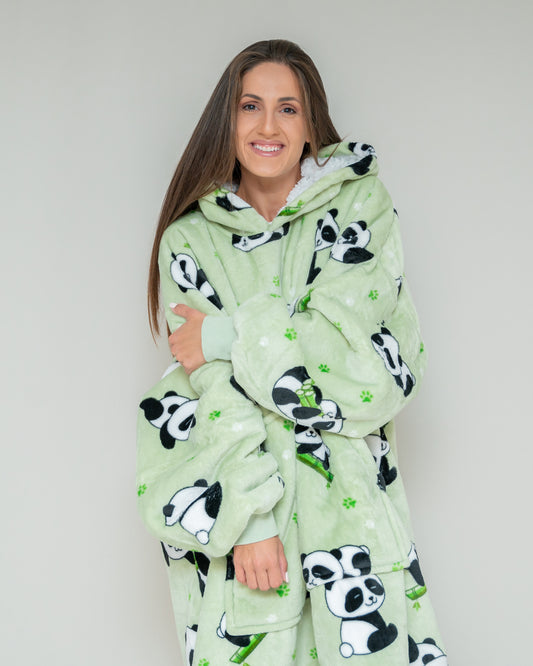 Panda - Hoodie Blanket