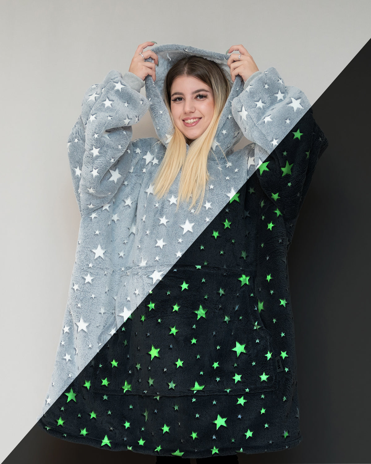 Glow In The Dark Stars - Hoodie Blanket